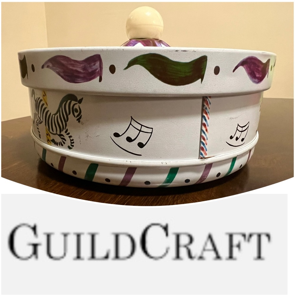 Guildcraft Carousel Merry Go Round Tin Horses Carnival Tent Tin
